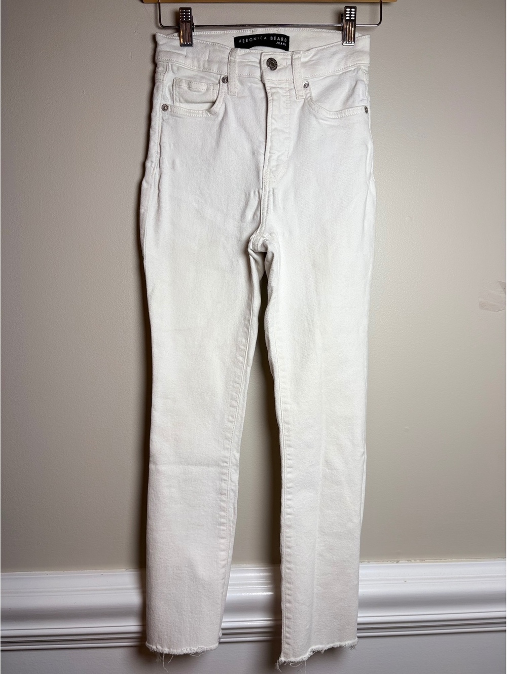 Veronica Beard White Carly Kick Flare High Rise 25